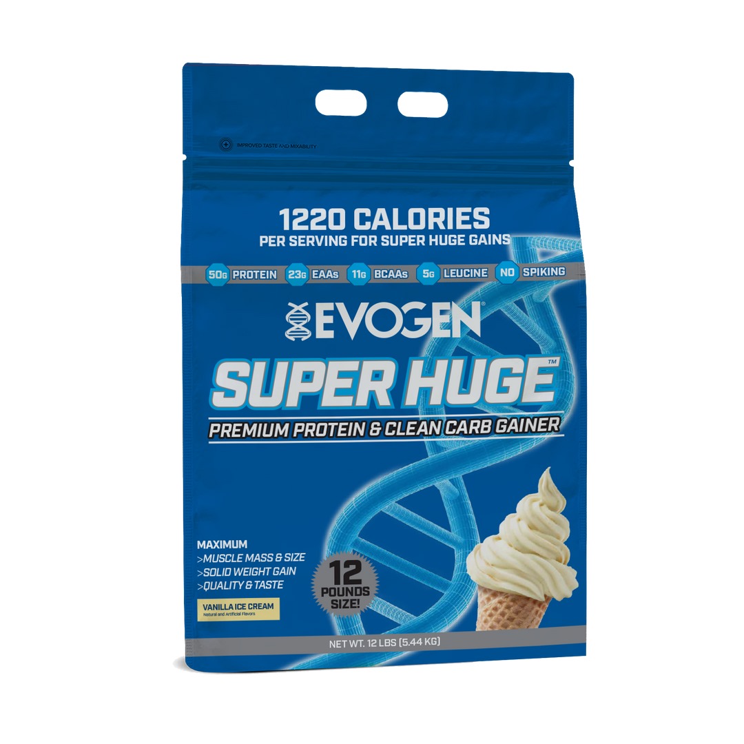  سوبر هيوج ماس بروتين فانيلا أيسكريم 12 باوند-EVOGEN SUPER HUGE VANILLA ICE CREAM 12 LB 