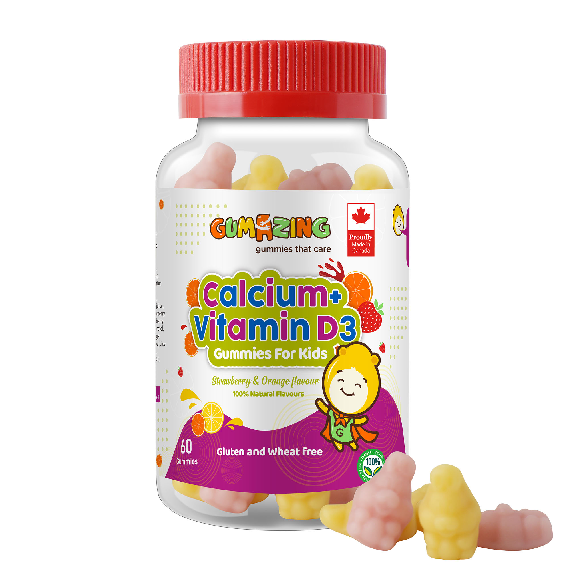  Gumazing Calcium + Vitamin 3 for Kids 60 Gummies 