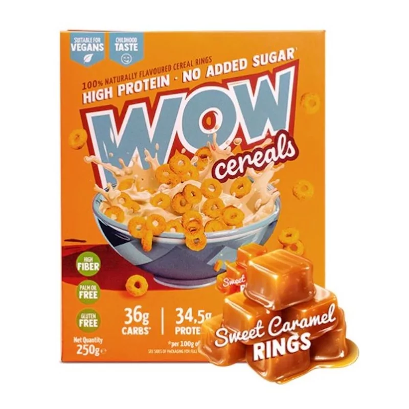  واو حبوب بنكهة الكاراميل 250 جم - WOW CEREALS Caramel 250G 