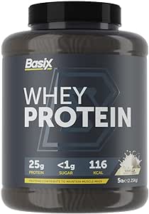  بيسيكس - بروتين مصل اللبن للعضلات - مخفوق الفانيليا - 5 رطل-Basix - Muscle Whey Protein - Vanilla Whip - 5Lb 