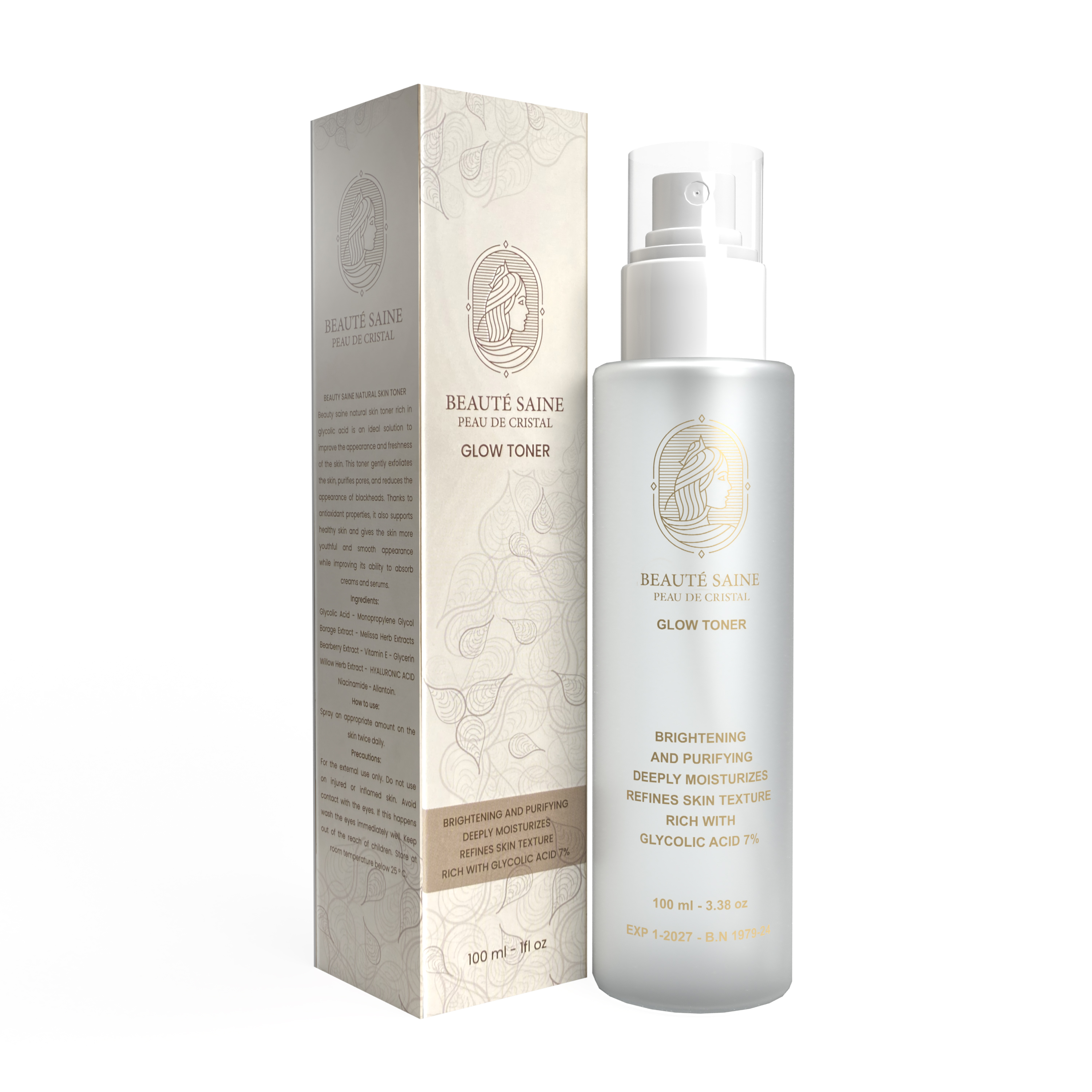  بيوتي سانيه - تونر البشرة الطبيعي مع حمض الجلايكوليك 7% 100 مل-Beauty Sane - Natural Toner with Glycolic Acid 7% 100 ml 