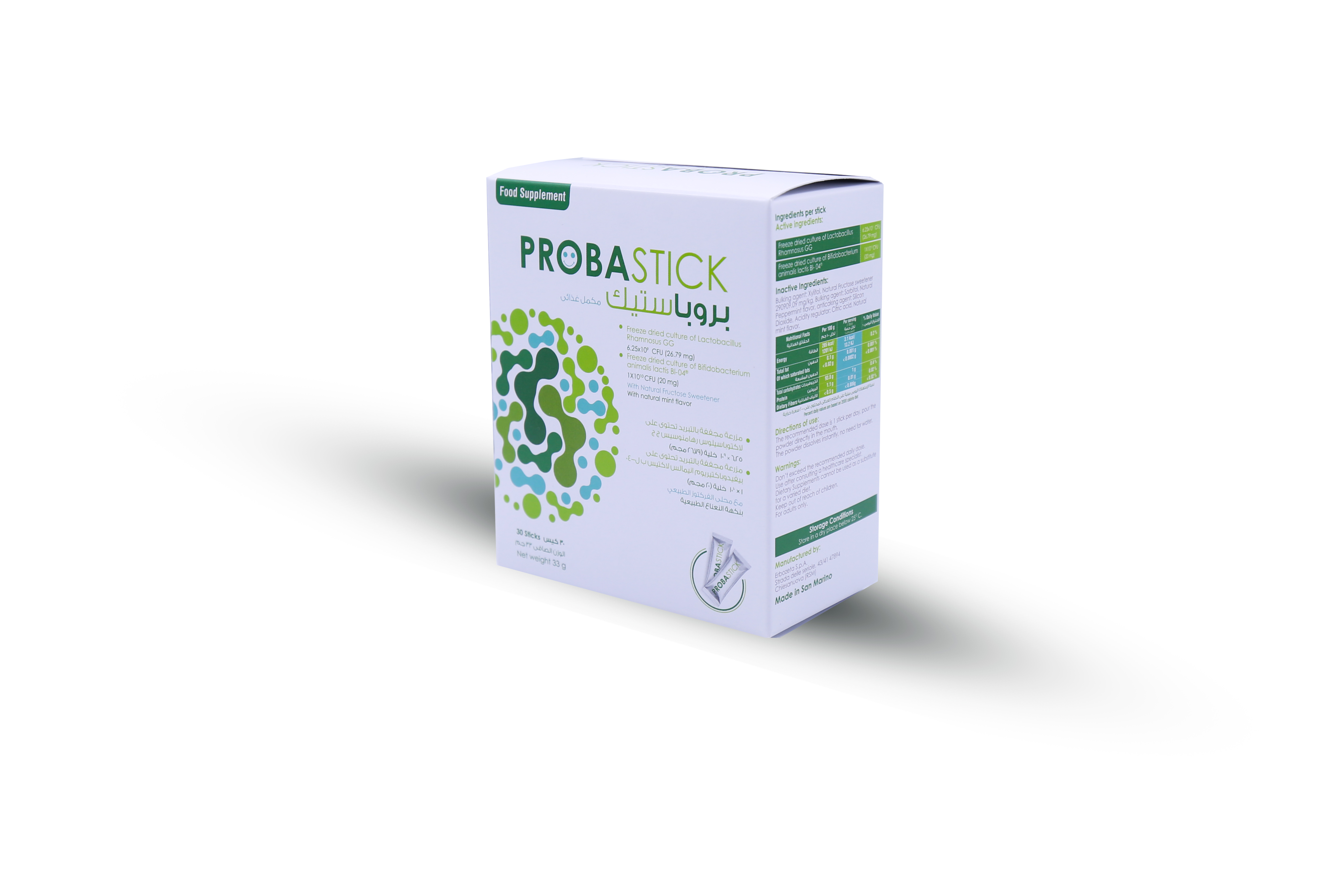  Probastick Probiotic 23.61mg mint Flavor 30 Sachets 