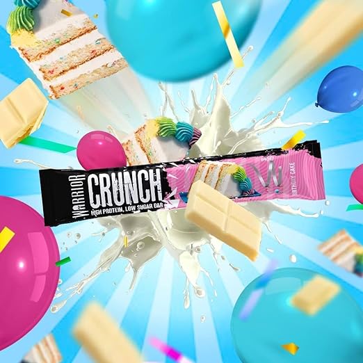  واريور كرانش - ألواح عالية البروتين - 20 جم بروتين-64 جرام (كعكة عيد الميلاد)-Warrior Crunch - High Protein Bars - 20g Protein -64g (Birthday Cake) 