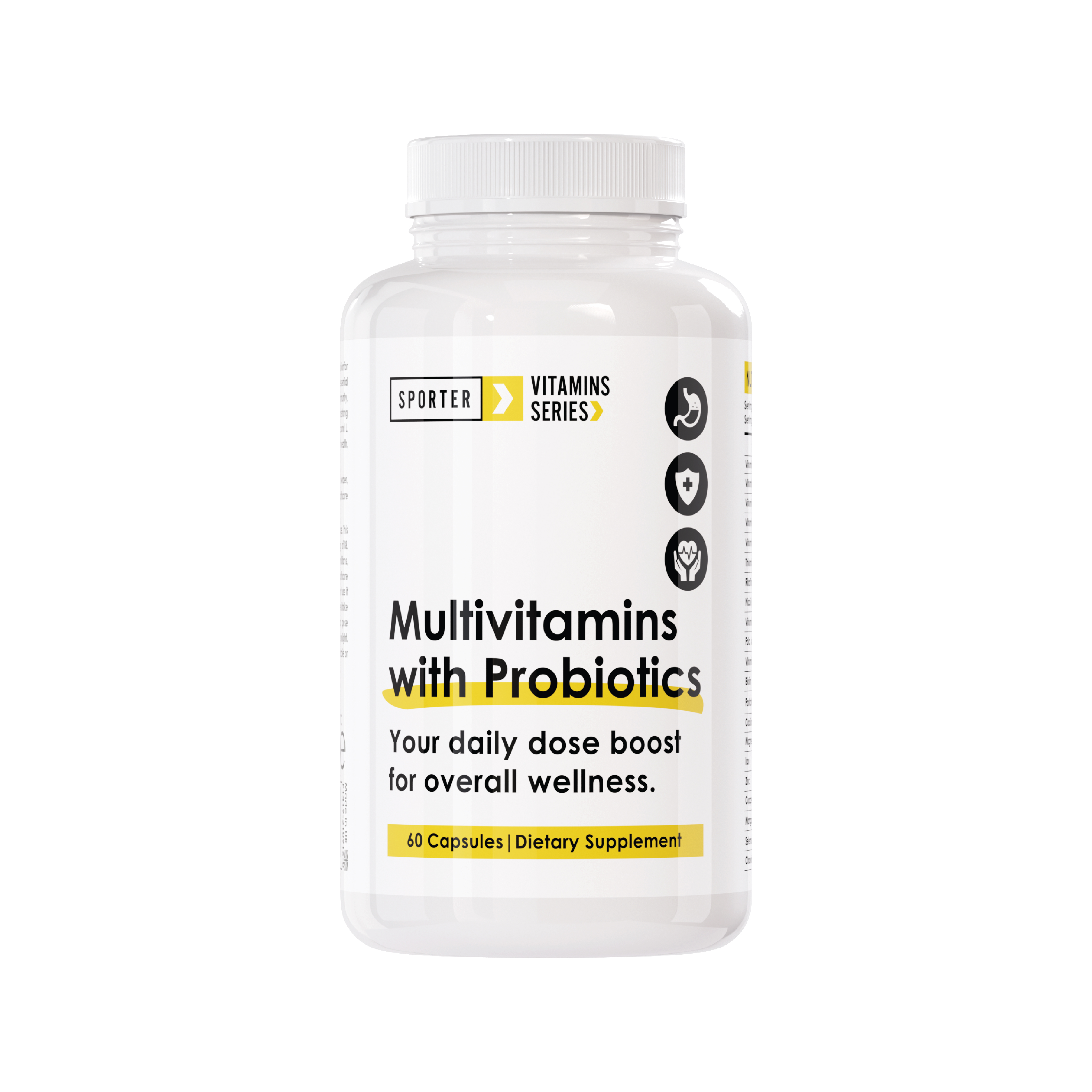  سبورتر - فيتامينات ومعادن متعددة مع البروبيوتيك - بدون نكهة - 60 كبسولة -  Sporter - Multivitamins & Minerals with Probiotic - Unflavored - 60 Capsules 