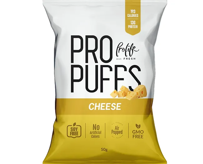  برولايف رقائق البروتين بنكهة الجبنة 50 جم-Prolife Protein Puffs Cheese flavor 50gm 