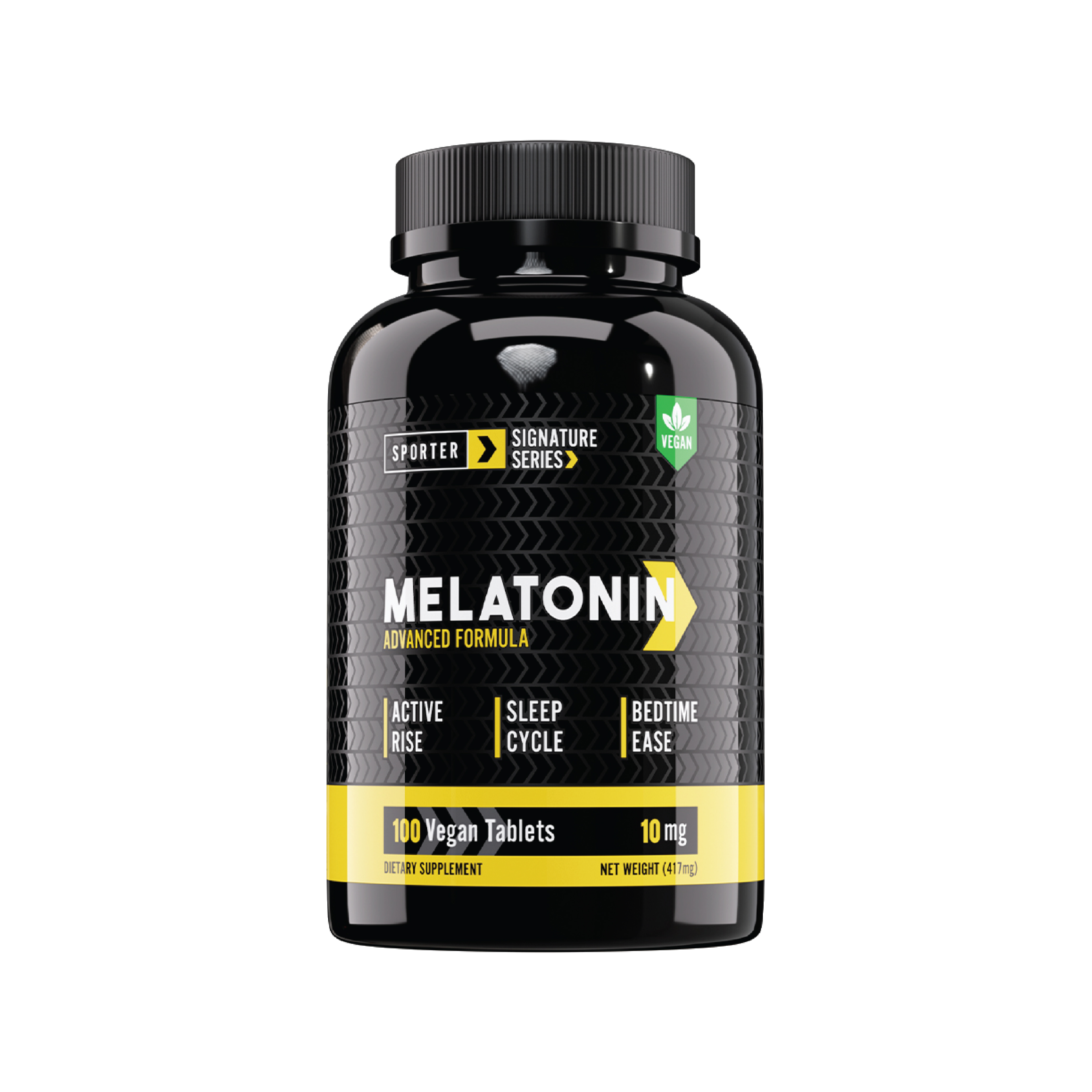  سبورتر سيغنتشر سيريز – ميلاتونين متقدم 10 ملغ – بدون نكهة – 100 قرص نباتي - Sporter Signature Series - Melatonin Advanced Formula 10 mg - Not Flavored - 100 Vegan Tablets 