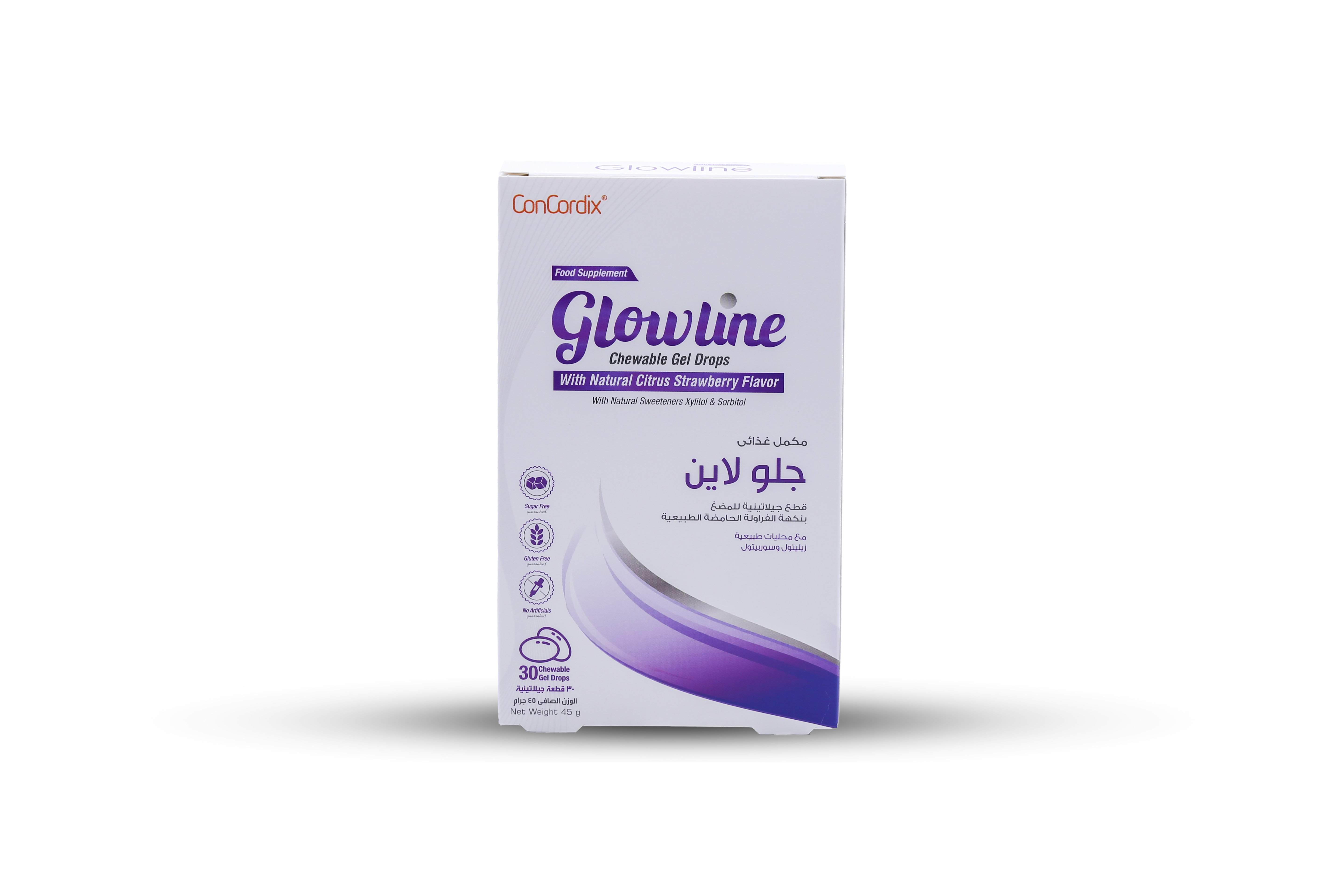  جلولاين مكمل غذائي لدعم صحة الشعر وتقويته بنكهة الفراولة 30 قطعة -  - Glowline Argan Oil, Omega3 and Multivitamns Strawberry Flavor 30 Gummies  