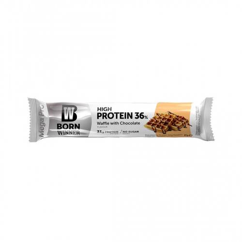  بورن وينر - بروتين بار - وافل بالشيكولاته - 85جم-Born Winner Protein Bar Mega Pro  Chocolate Bar 85g 