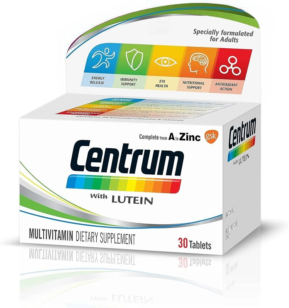  سنتروم فيتامينات متعددة مع لوتين 30 قرص-Centrum Multivitamins With Lutein 30 Tablets 