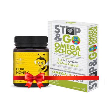  ستوب اند جو أوميجا سكول + عسل  بينز النيوزلندى النقى + Omega school +  pure honey beeNZ 