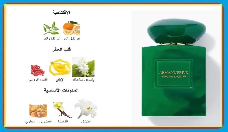 المكونات العليا: البرتقال المر والبيتيتغرين. المكونات الوسطى: ياسمين سامباك، يلانج يلانج، فلفل وردي. مكونات القاعدة: هي الزنبق والفانيليا والبنزوين.