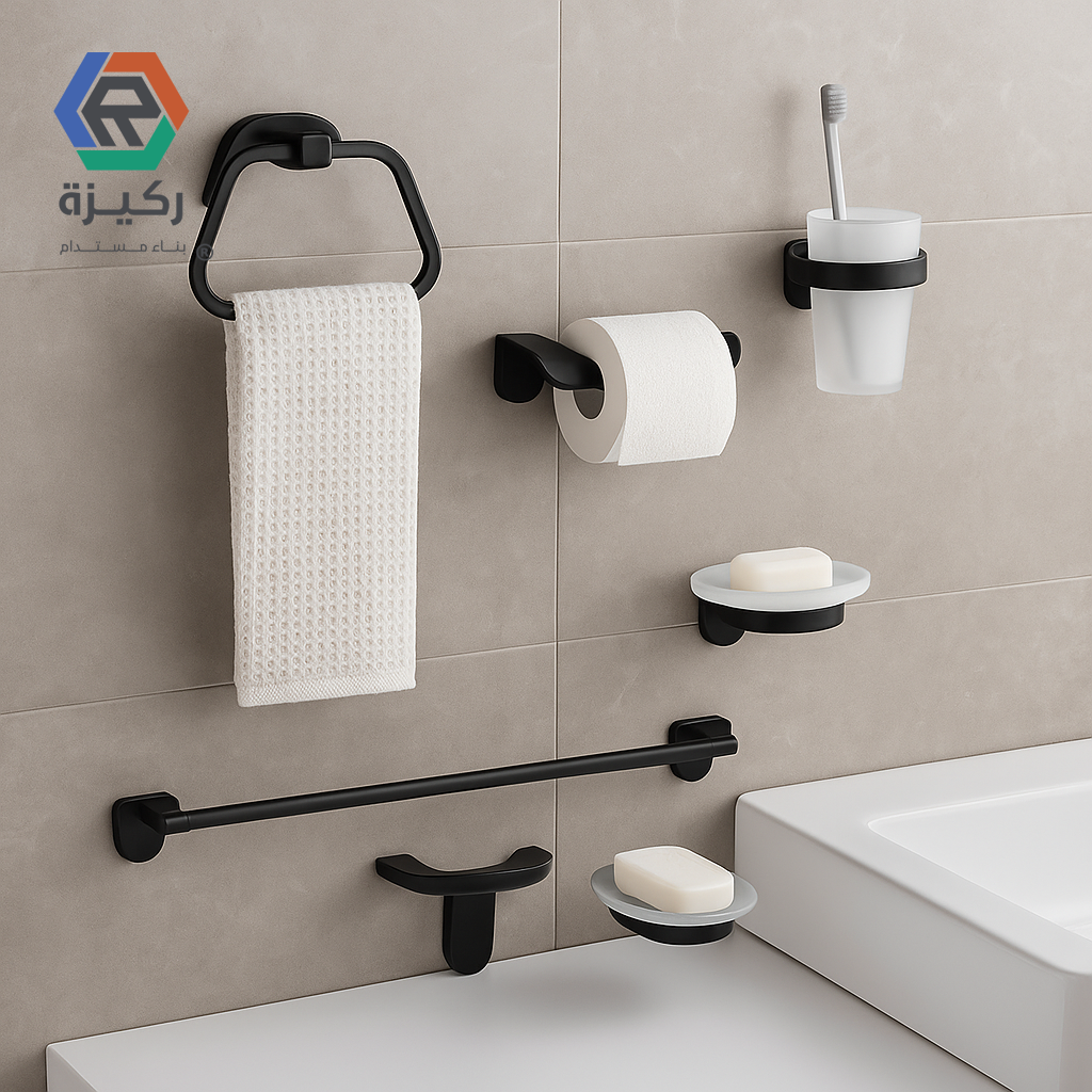 طقم اكسسوار حمام اسود
