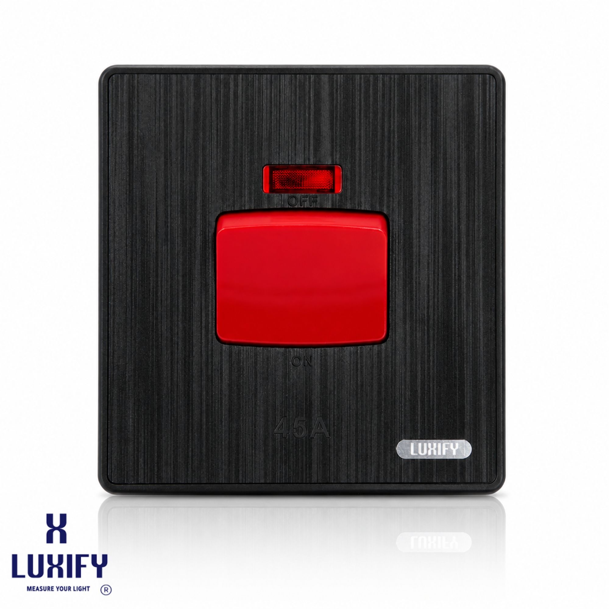 مفتاح مكيف 45 أمبير 7×7 أسود LUXIFY