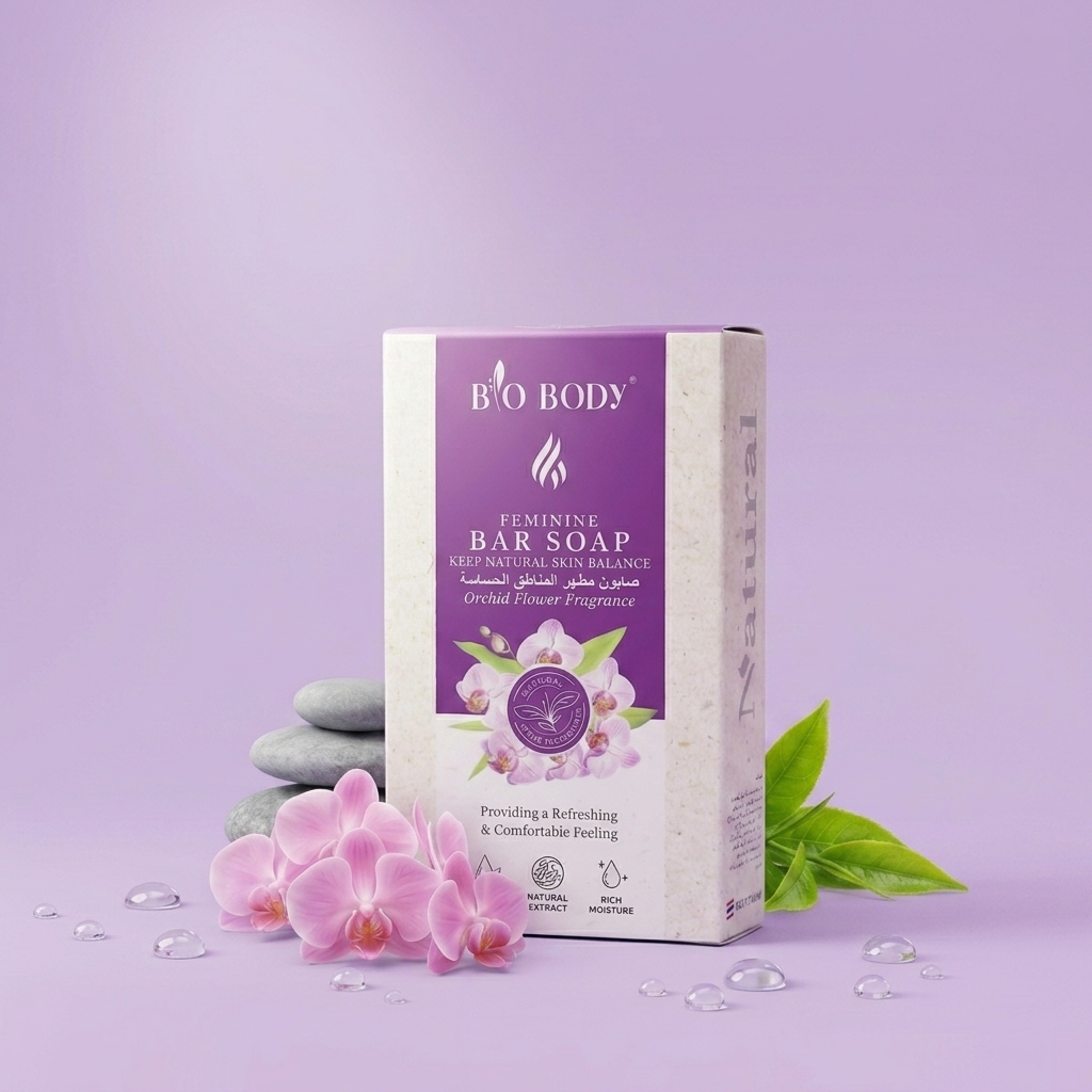 BIO BODY صابون مطهر للمنطقه الحساسة بزهرة الاوركيد 