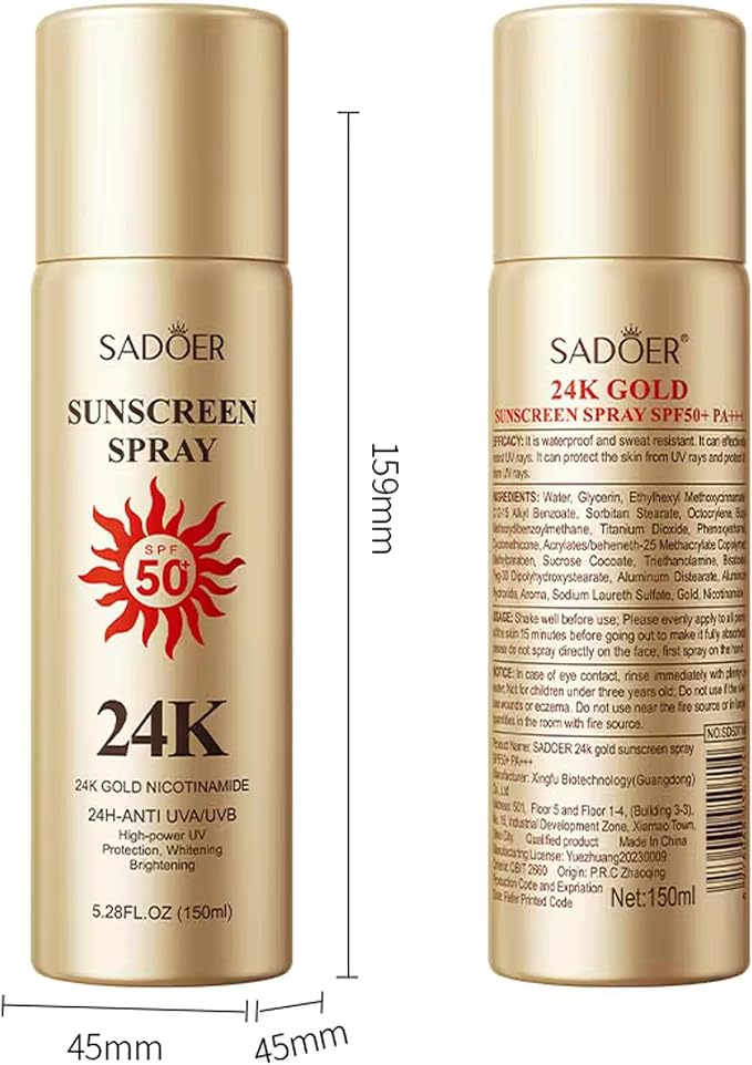  سادور بخاخ واقي من الشمس gold nicotinamide 24 قيراط  