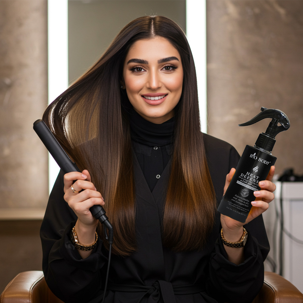  BIO BODY سيروم لحماية الشعر من الحرارة بزيت الخروع 200 مل 