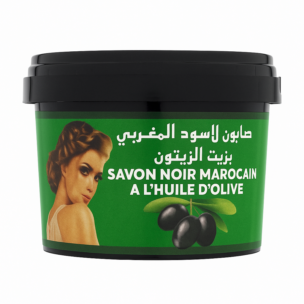  صابون الأسود المغربي بزيت الزيتون – تنظيف عميق وتنعيم البشرة 