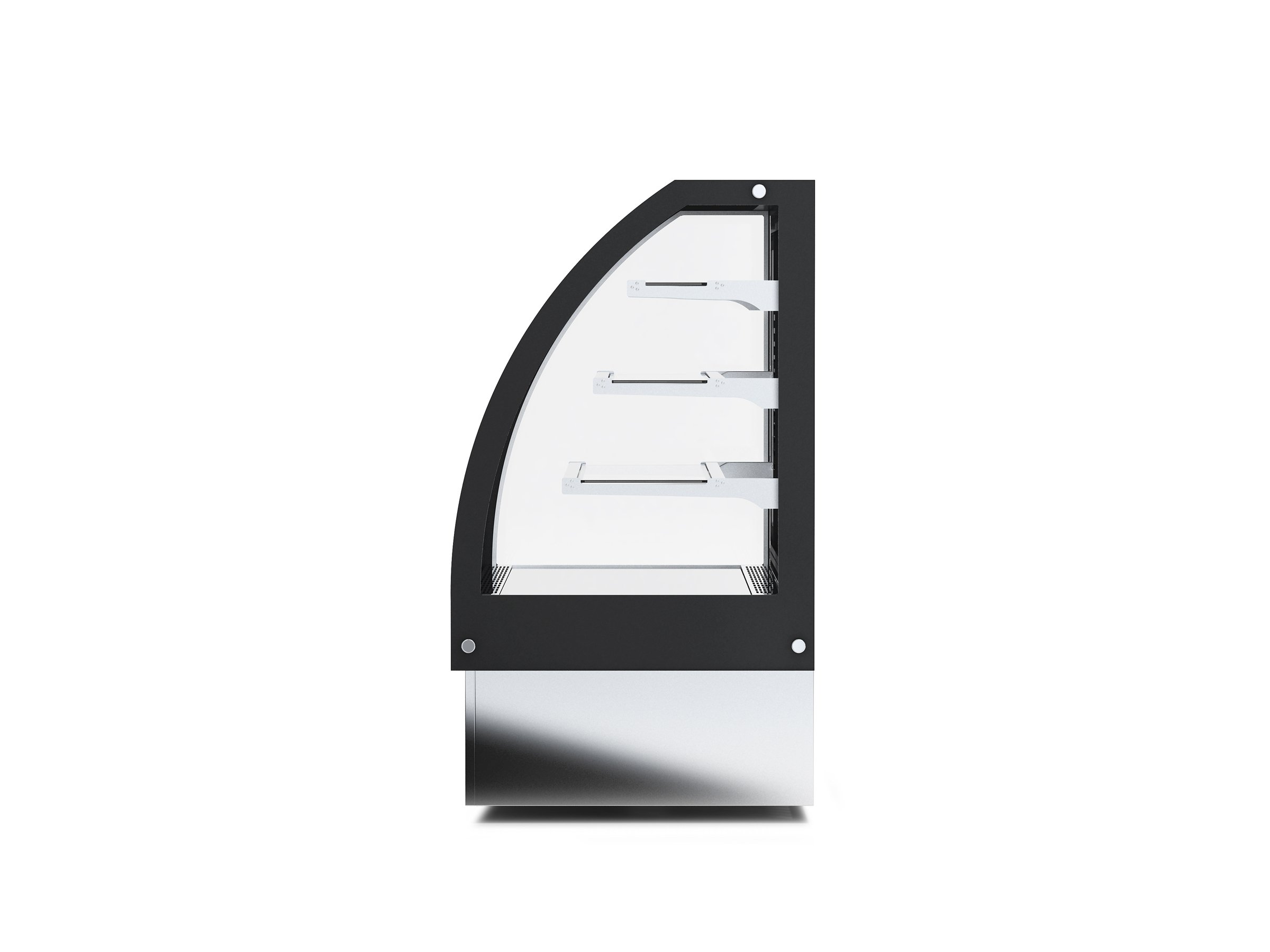  Wnter HL900S3 display refrigerator 90cm, 290L stainless steel, side view 