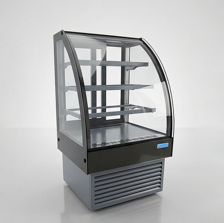  Wnter HL700S3 display refrigerator 70cm side view, commercial bakery chiller for cafes KSA 