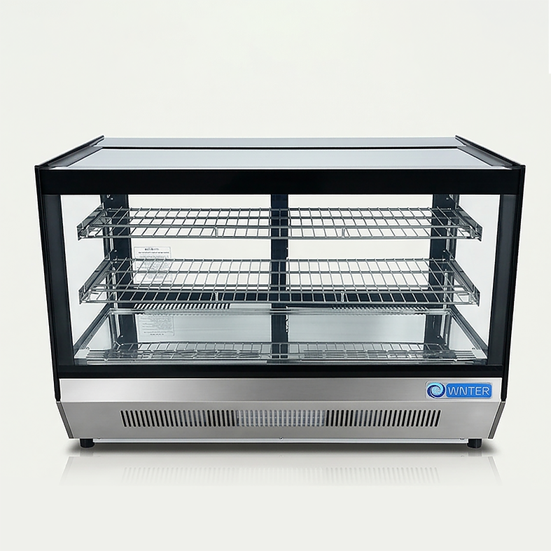 Wnter WSF-160-L display refrigerator 90cm, 160L stainless steel, front view 