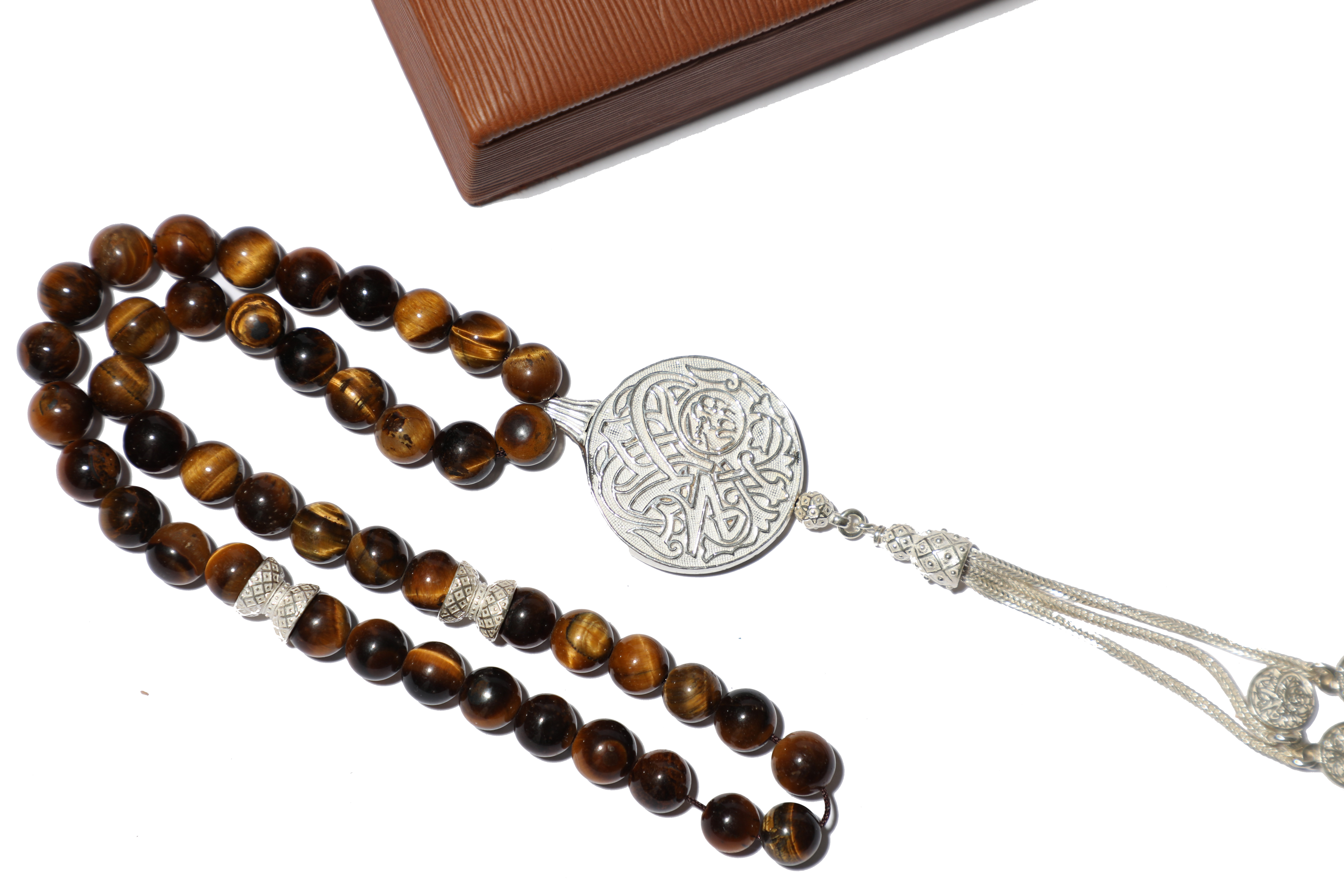 the Prophet’s Mosque Subah Tasbih (Large) - Golden Tiger Eye (Brown) 