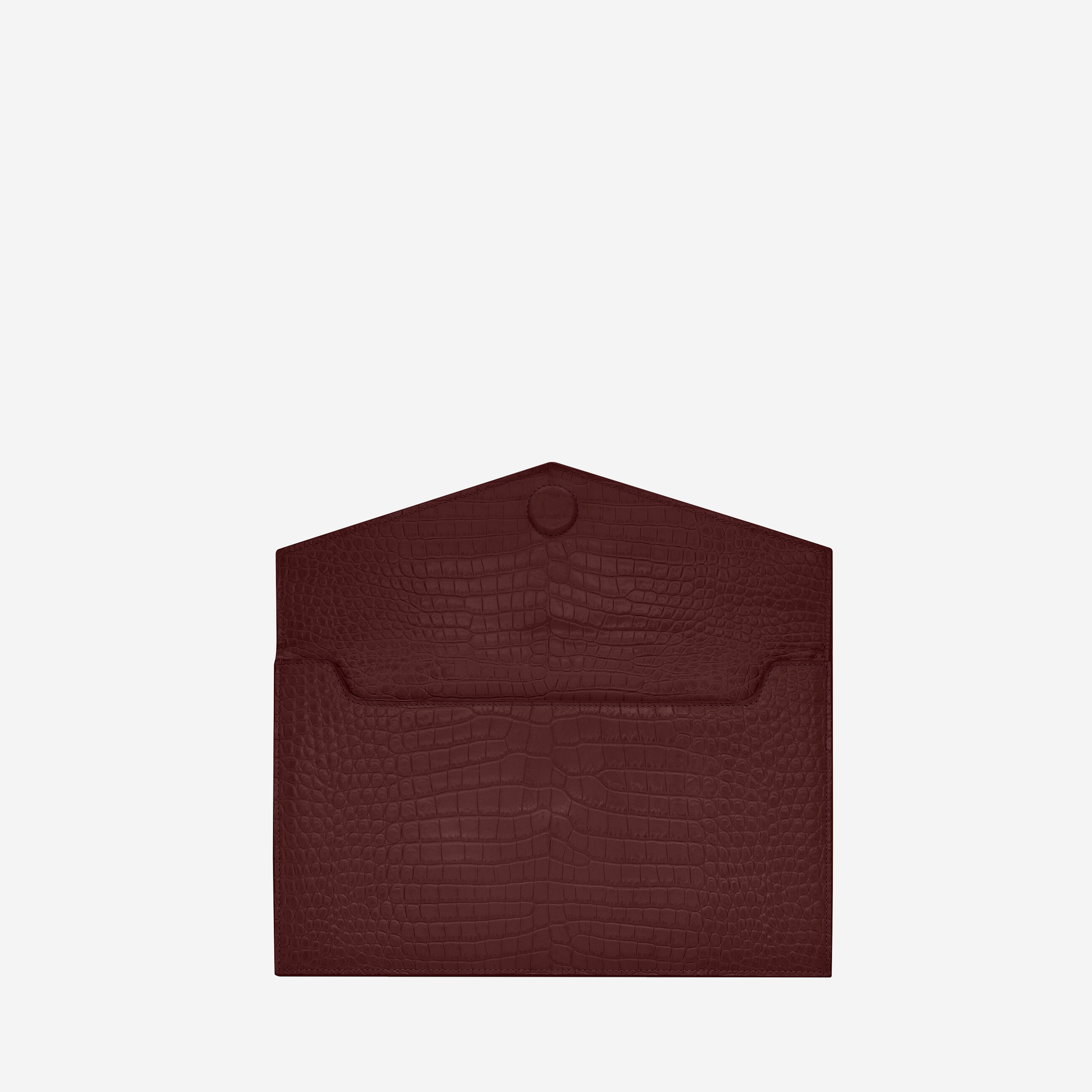  Saint Laurent Uptown Pouch In Crocodile-Embossed Shiny Leather 