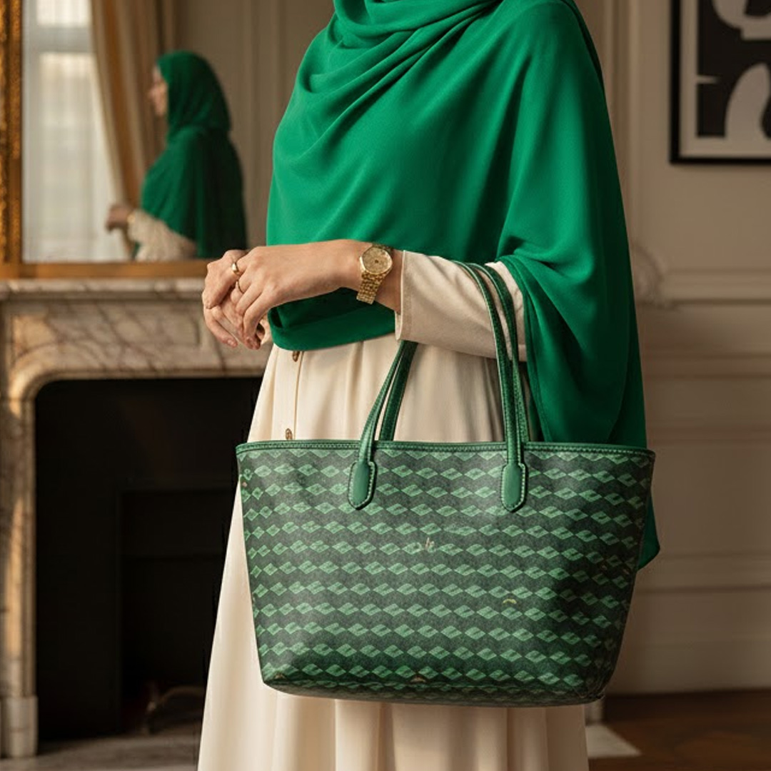  Christy Ng Russo Monogram Tote Bag Green 