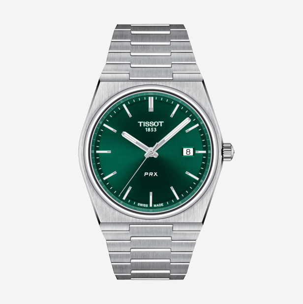  Tissot PRX Green Dial Silver Steel Strap Watch For Men 