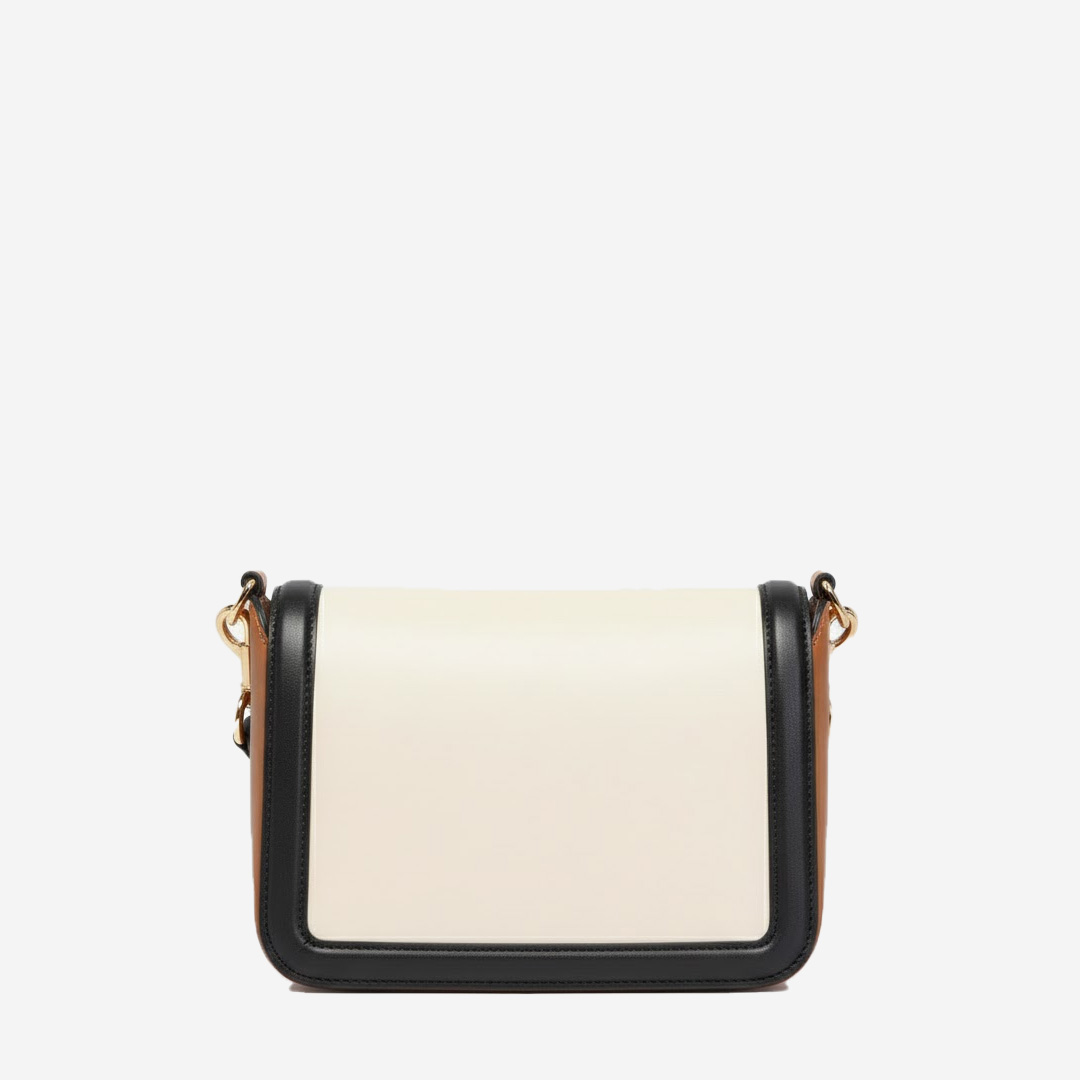  Marc Jacobs Insignia Full Flap Disk Logo Crossbody Smoked Almond 