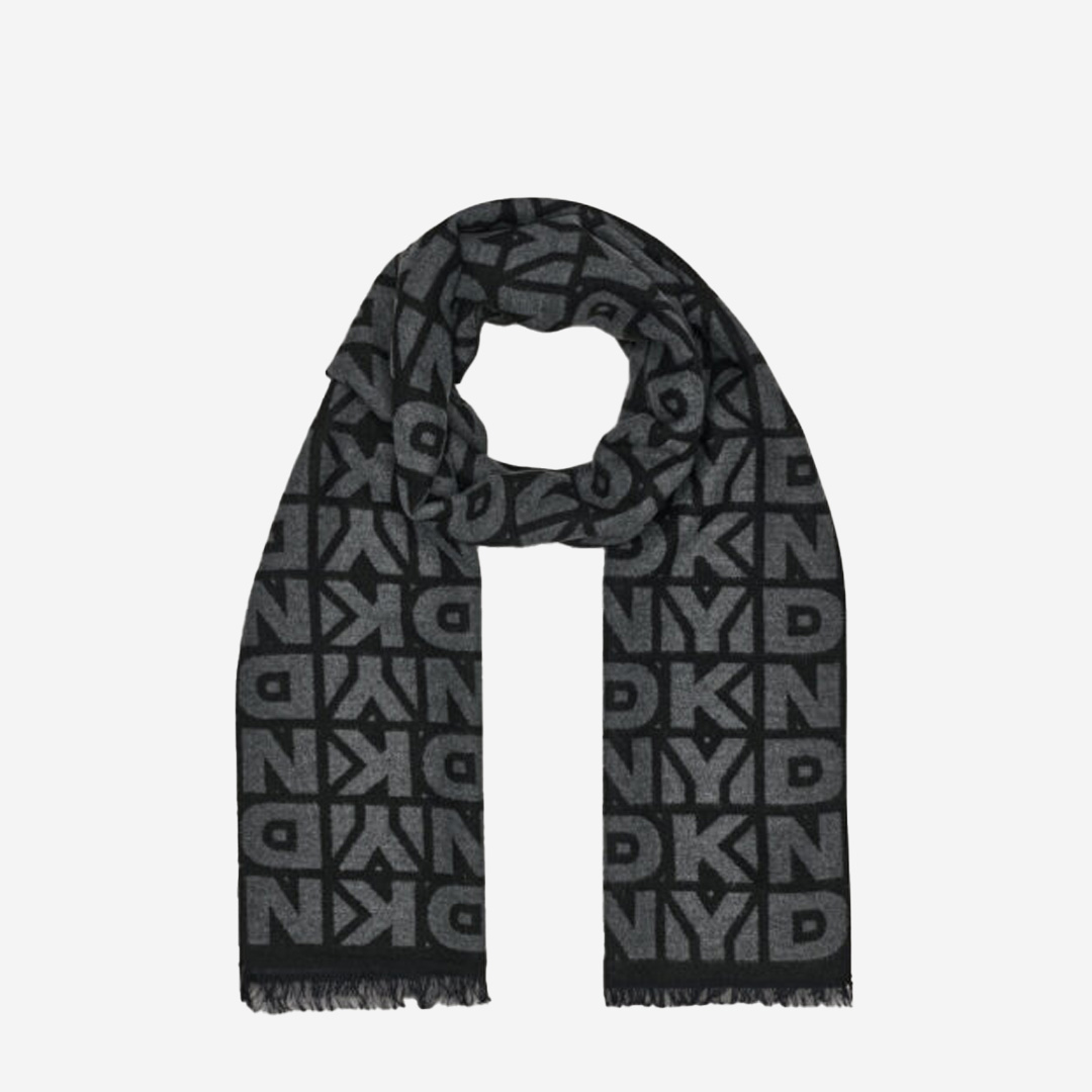  Dkny block logo blanket scarf Black 