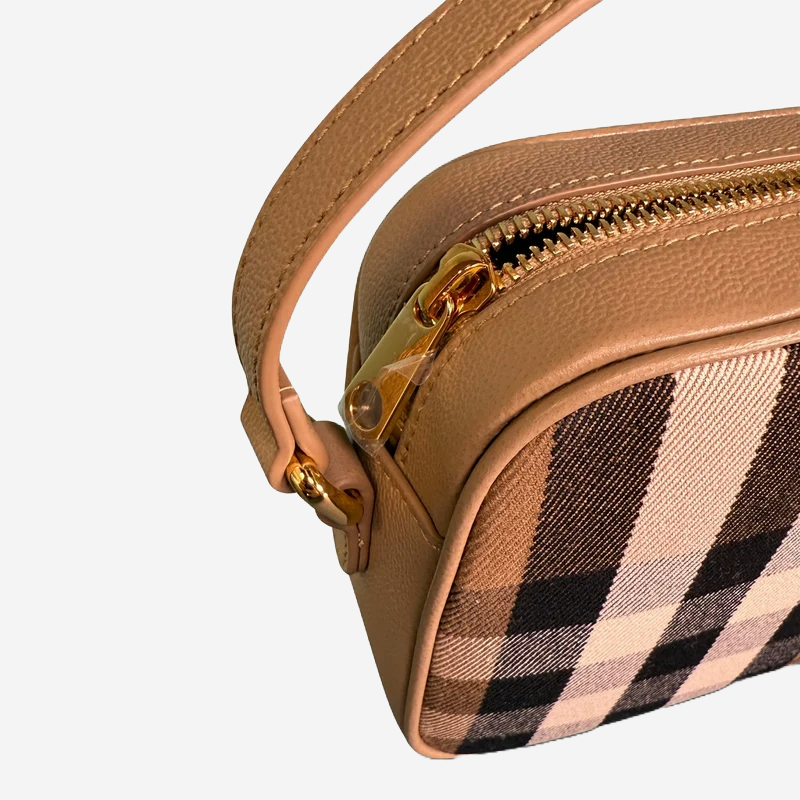  Burberry Camera Leather Cross Body Shoulder Bag Chestnut Beige 
