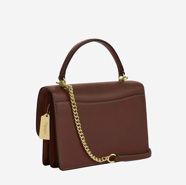  Coach Klare Top Handle Bag In Signature Canvas Gold/Tan/Brown 