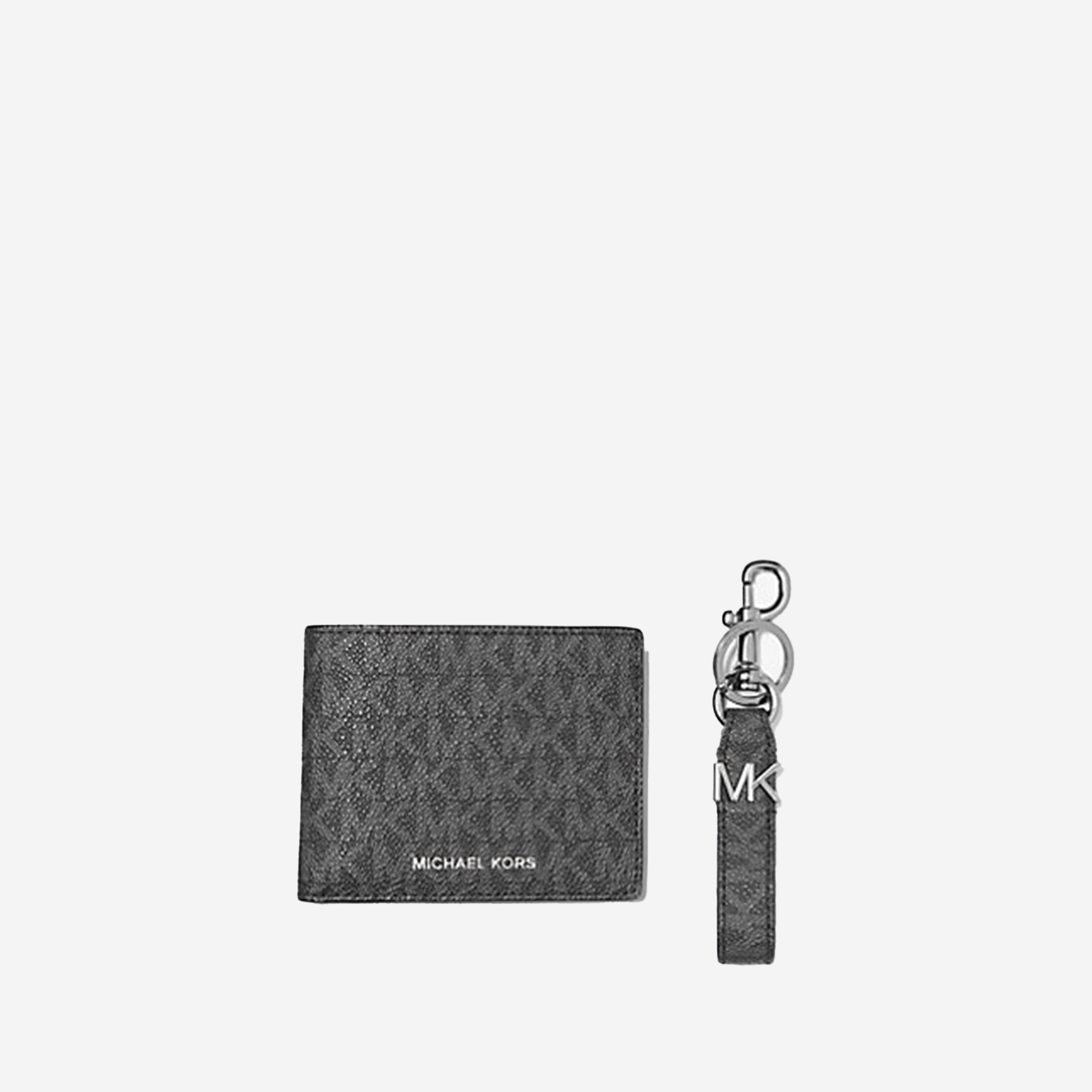  Michael Kors Logo Wallet and Key Chain Gift Set Black 