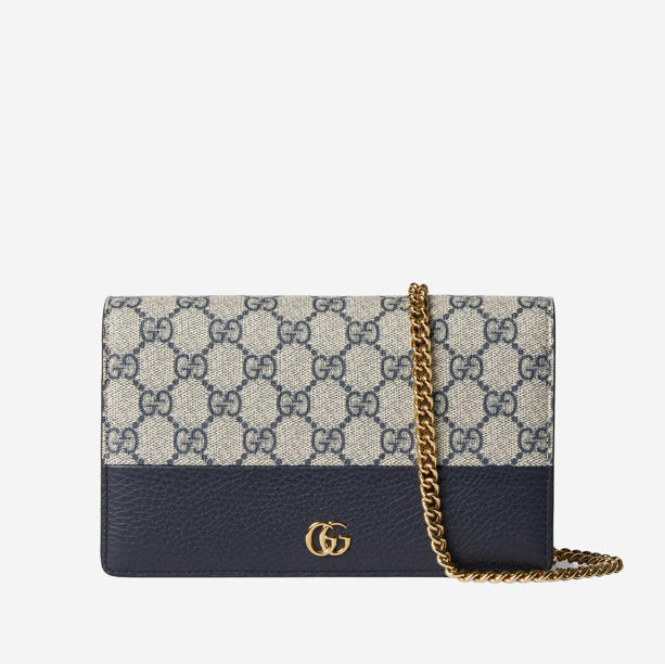  Gucci GG Marmont bi-color mini chain bag 