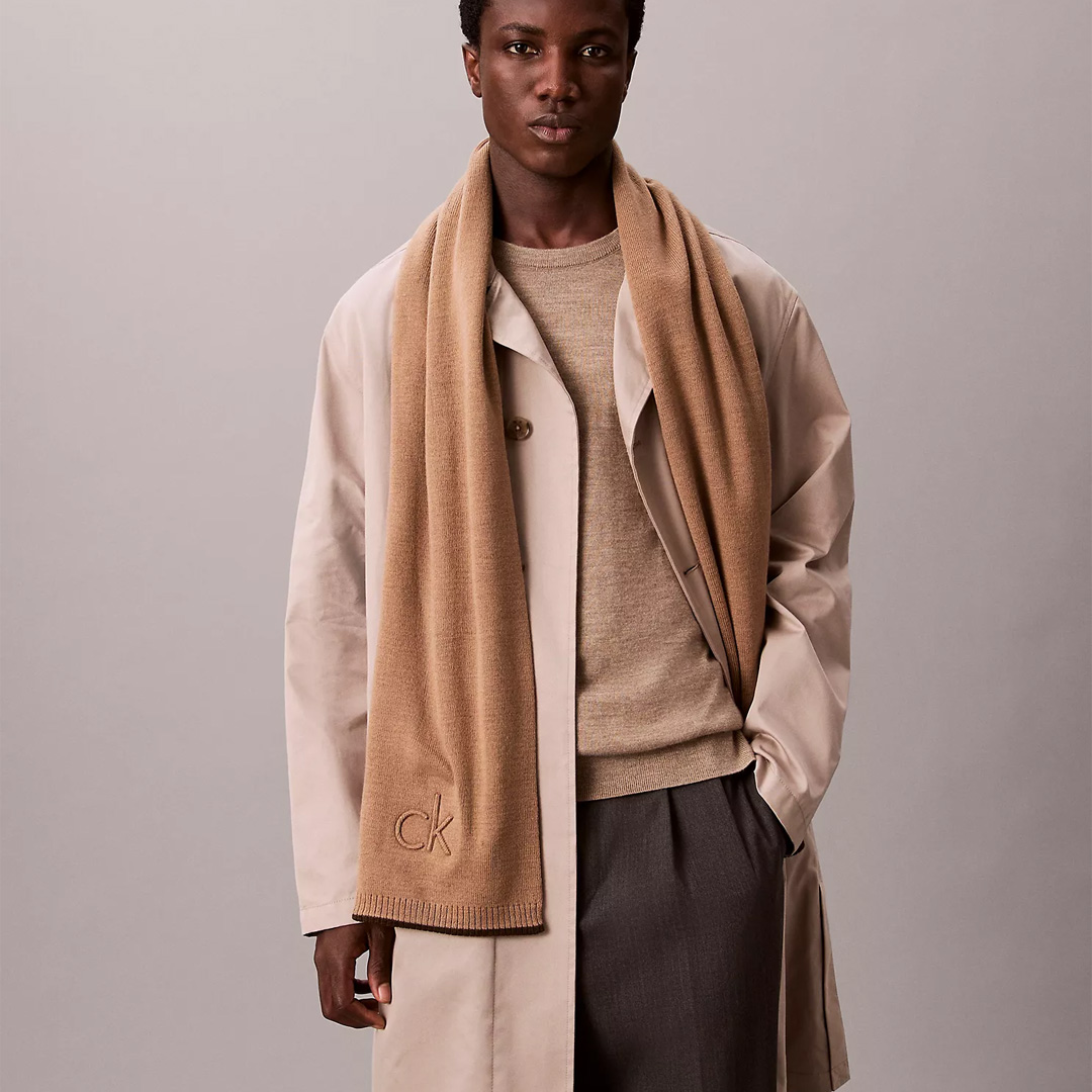  Calvin Klein Embossed Logo Scarf 