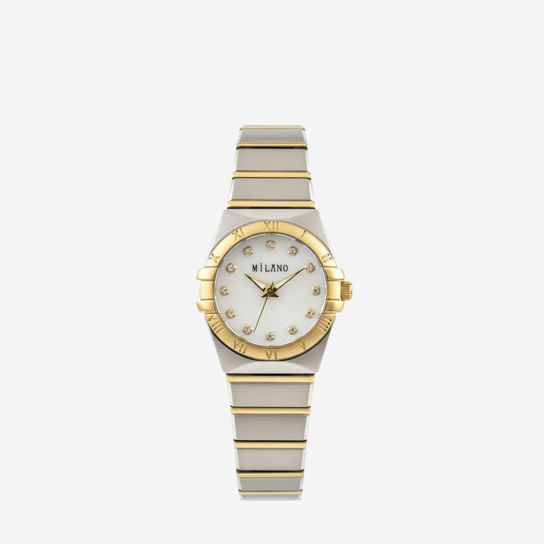  Milano Omega Style Stainless Steel Watch 