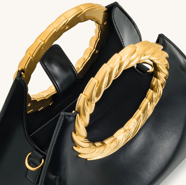  JW PEI Amiya Leaf Handle Sculpture Bag - Black (Pre-Order Within 14 Days) 