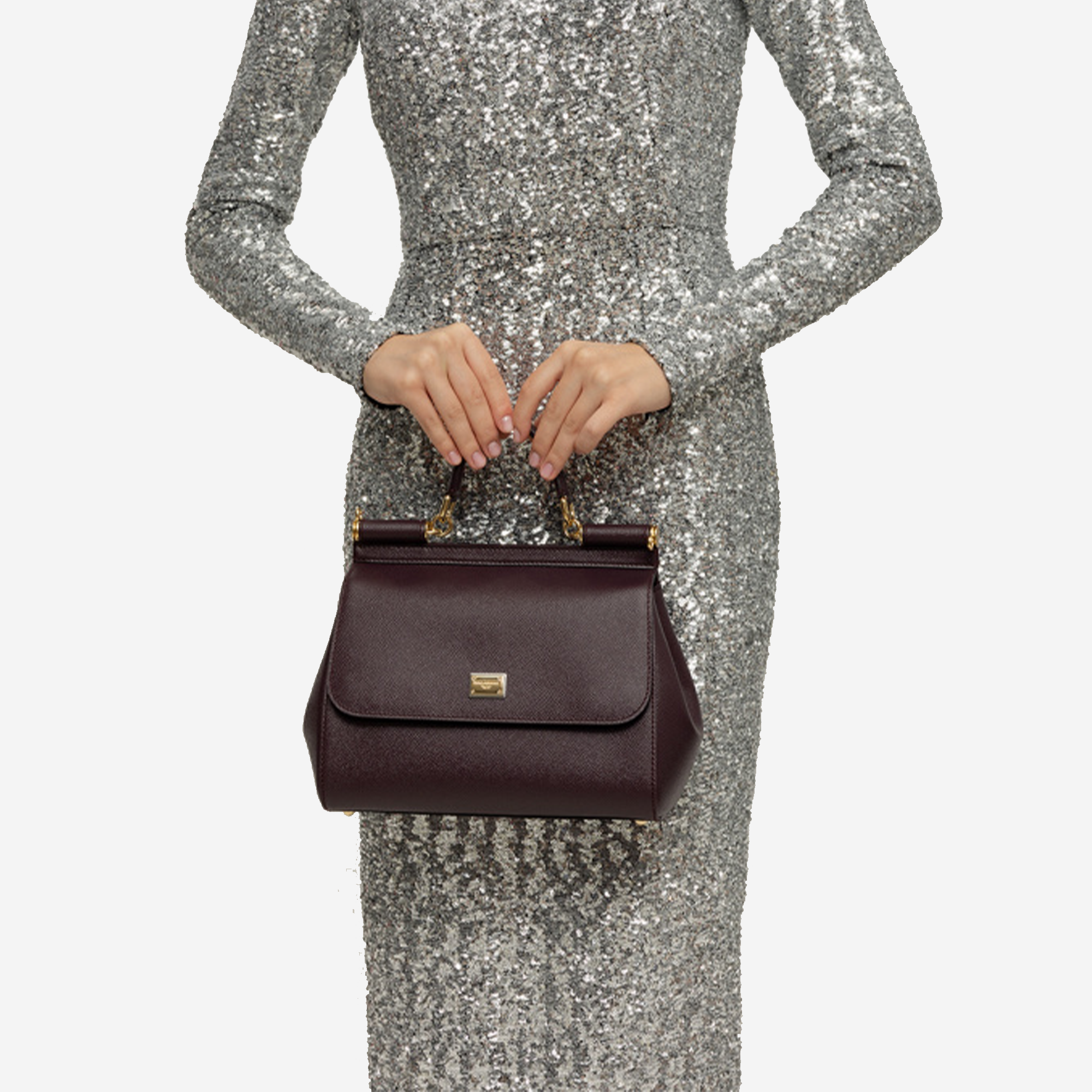  Dolce and Gabbana Sicily Calfskin Leather Logo Handbags 
