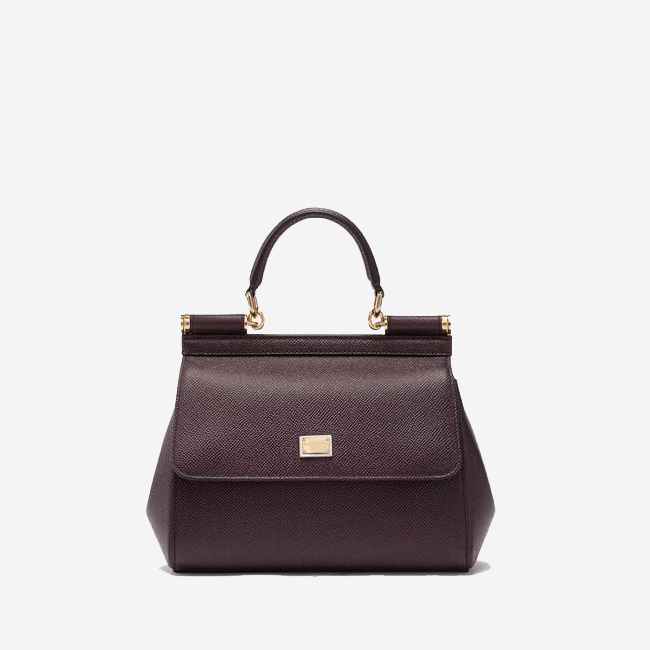  Dolce and Gabbana Sicily Calfskin Leather Logo Handbags 
