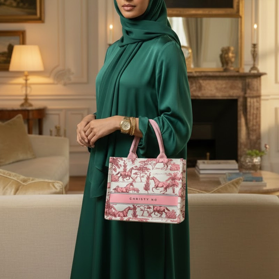  Christy Ng Toile Horse Mini Canvas Tote White 