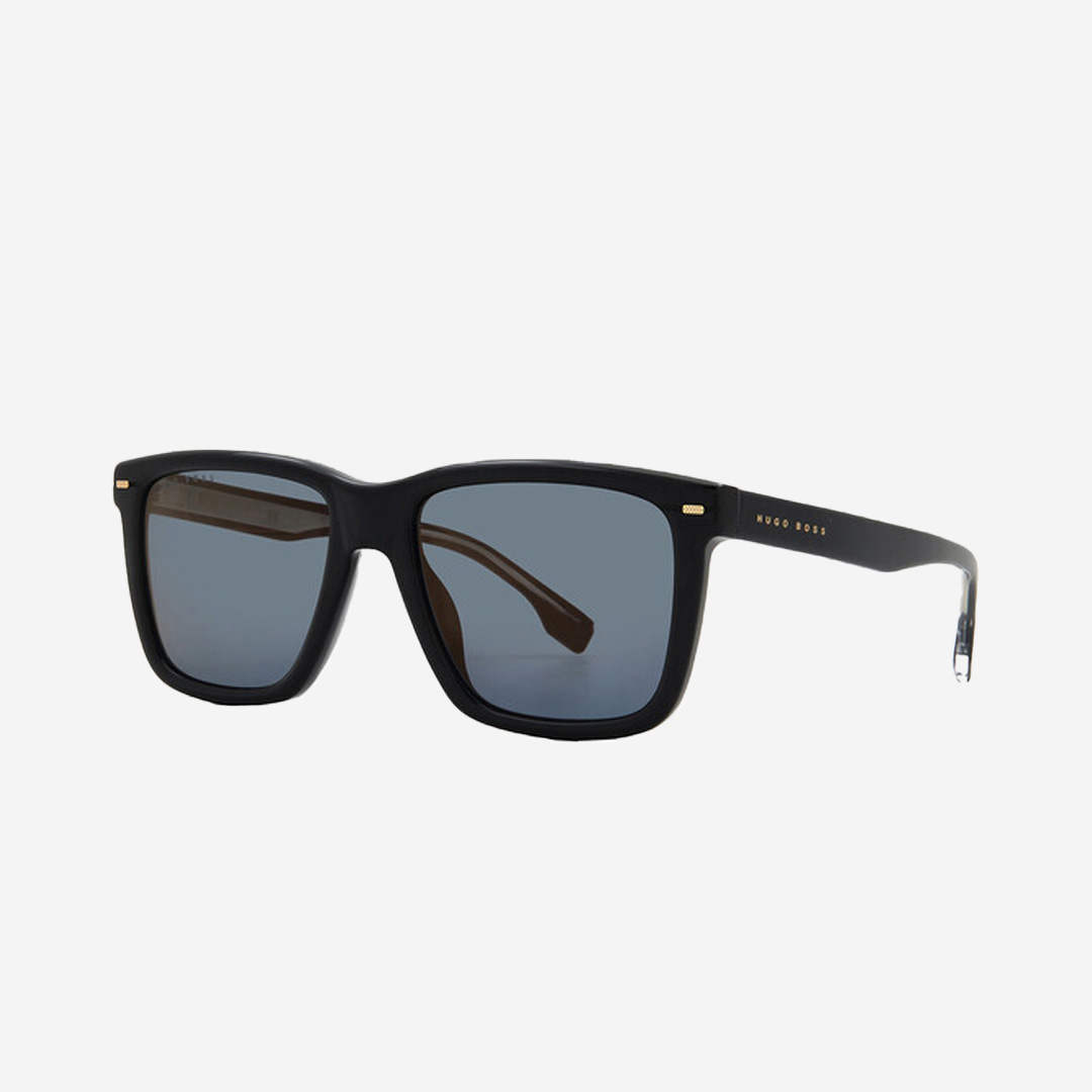  Hugo Boss Blue Brown Mirror Square Men's Sunglasses 