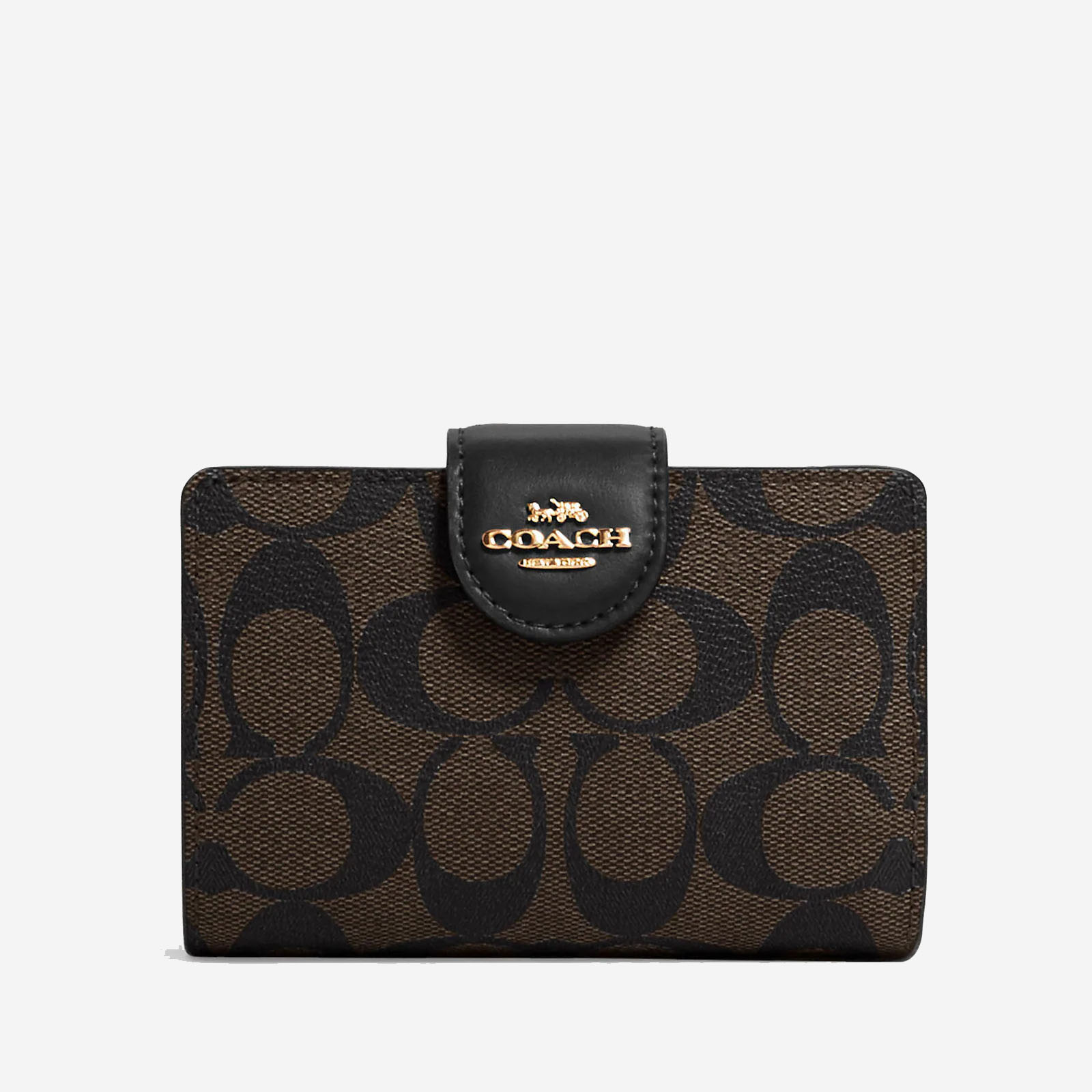  Coach Signature Canvas Medium Corner Zip Wallet 