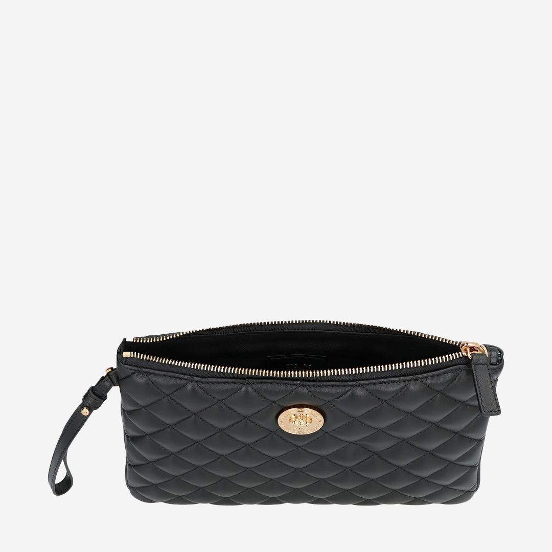  Versace POUCH QUILTED LAMB LEATHER METAL Black 