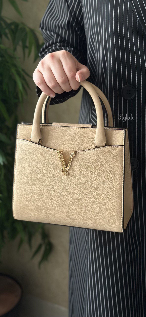  Versace small top handle grainy calf  