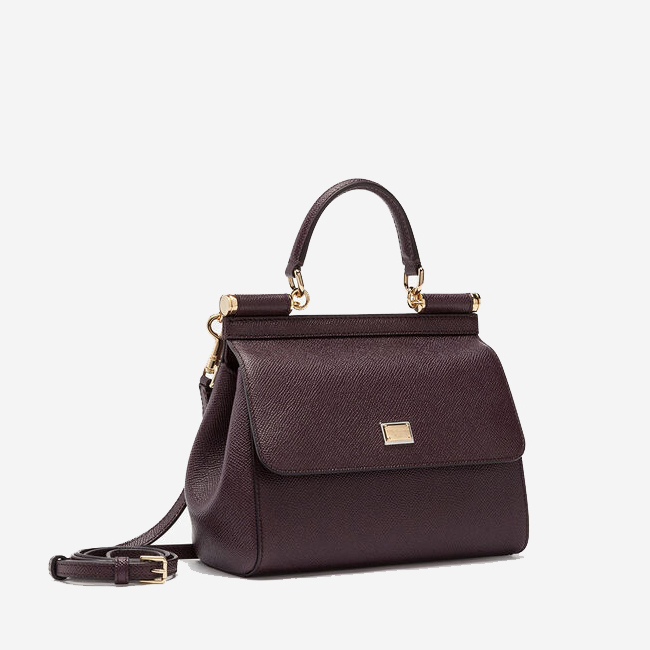  Dolce and Gabbana Sicily Calfskin Leather Logo Handbags 