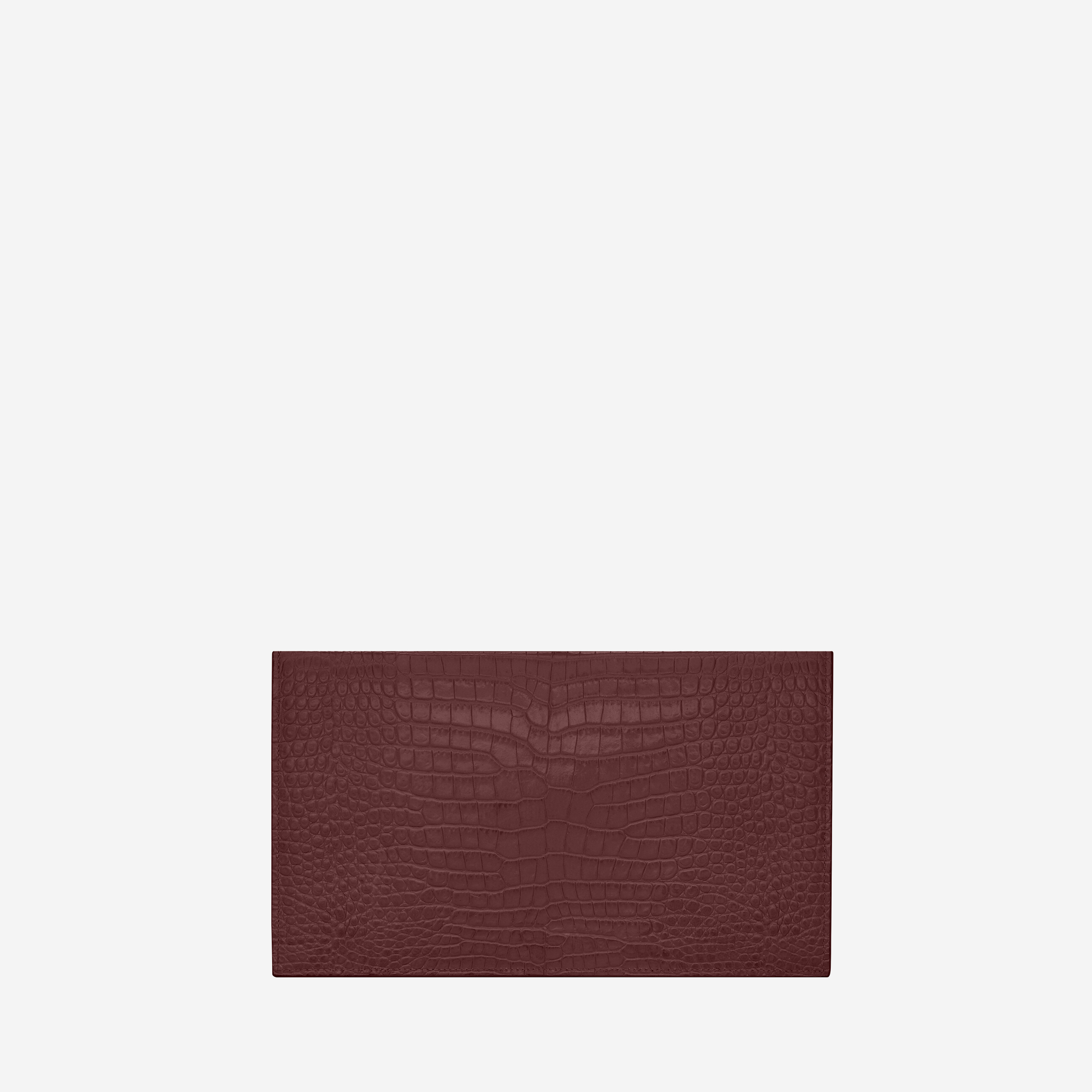  Saint Laurent Uptown Pouch In Crocodile-Embossed Shiny Leather 