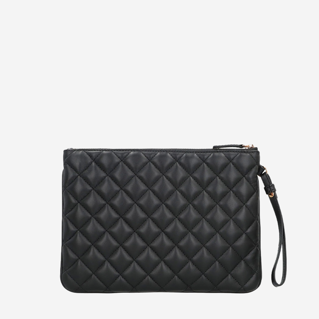  Versace POUCH QUILTED LAMB LEATHER METAL Black 