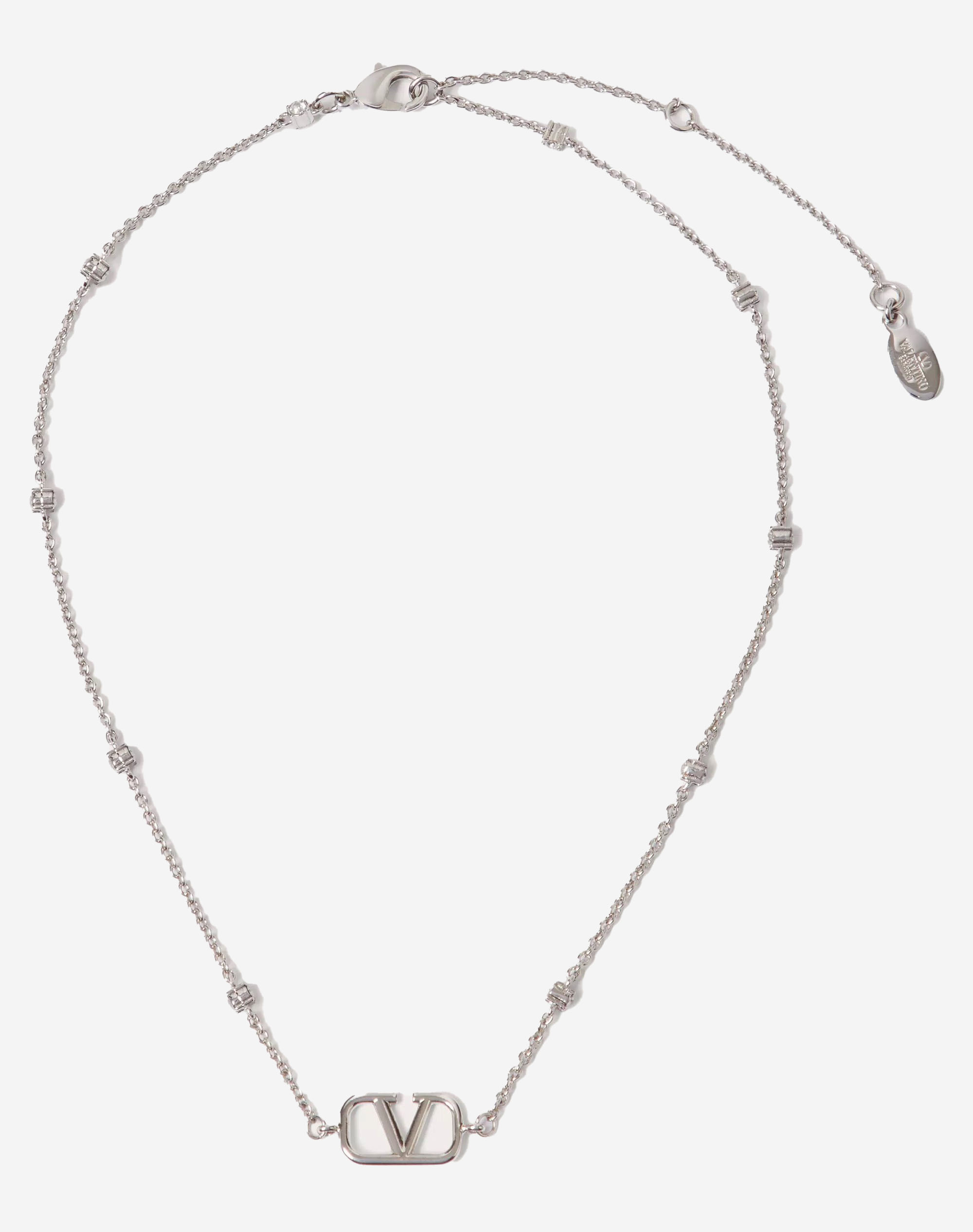  MINI VLOGO SIGNATURE NECKLACE IN METAL AND SWAROVSKI CRYSTALS (Pre-Order Within 14 Days) 