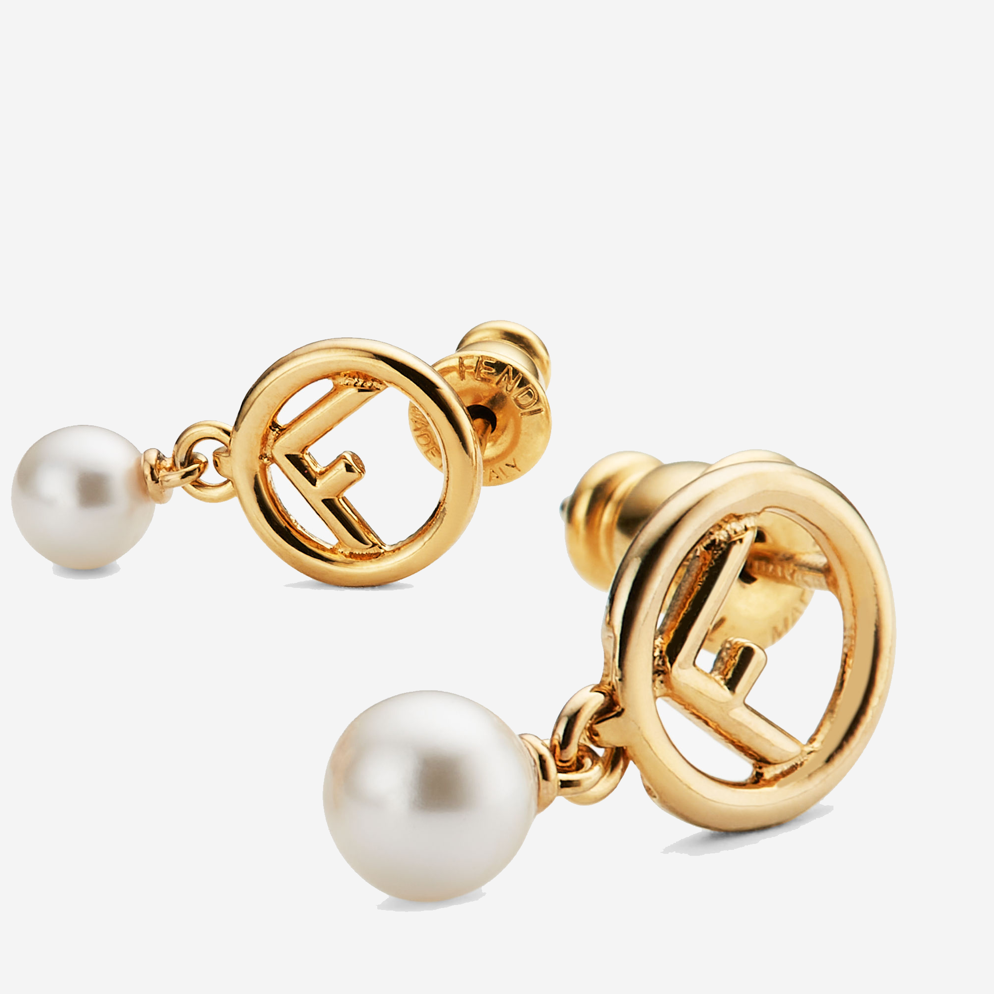  Fendi Gold-Colored Earrings with a pearl (Pre-Order Within 14 Days) 