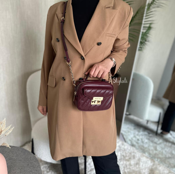  Michael Kors Rose Small Top Handle Crossbody Merlot 